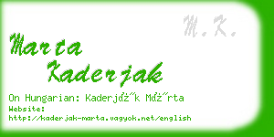 marta kaderjak business card